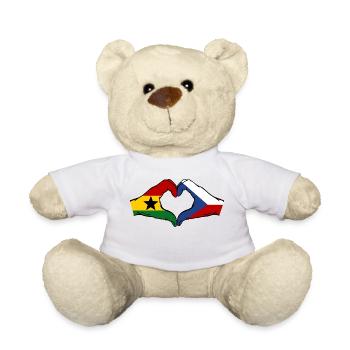 Ghana Tschechien Flagge Hände Herzform - Teddy - Weiß - Vorne