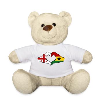 Géorgie Ghana Drapeau Mains Coeur Forme - Nounours - blanc - Devant