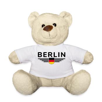 Berlin Allemagne Fan Flag Design T Shirt - Nounours - blanc - Devant