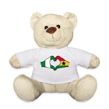 Nigeria Ghana Flagge Hände Herzform - Teddy - Weiß - Vorne