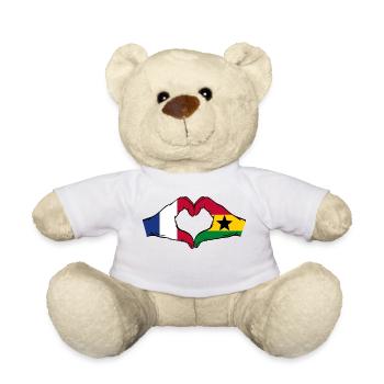 France Ghana Flag Hands Heart Shape - Teddy Bear - white - Front