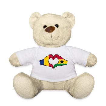 Rumänien Ghana Flagge Hände Herzform - Teddy - Weiß - Vorne