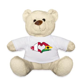 Peru Ghana Flagge Hände Herzform used - Teddy - Weiß - Vorne
