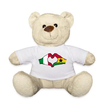 Italien Ghana Flagge Hände Herzform - Teddy - Weiß - Vorne