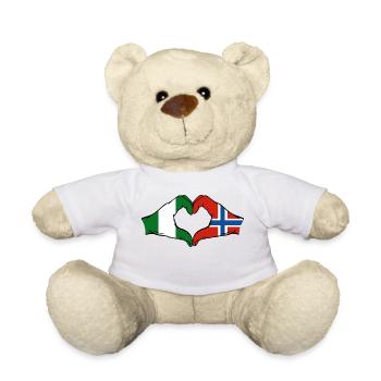 Nigeria Norway Flag Hands Heart Shape - Teddy Bear - white - Front