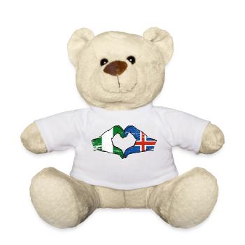 Drapeau de l’île du Nigeria mains forme de coeur utilisé - Nounours - blanc - Devant