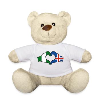 Drapeau de l’île du Nigeria mains forme de coeur - Nounours - blanc - Devant