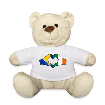 Bosnien Irland Flagge Hände Herzform - Teddy - Weiß - Vorne