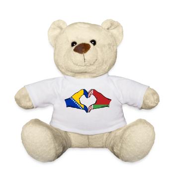 Bosnien Belarus Flagge Hände Herzform - Teddy - Weiß - Vorne