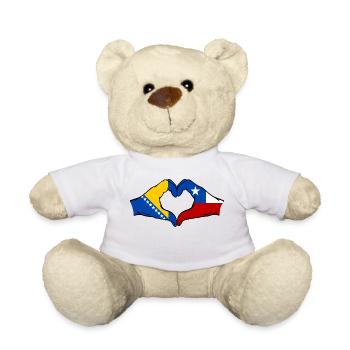 Bosnie Chili Drapeau Mains Coeur Forme - Nounours - blanc - Devant