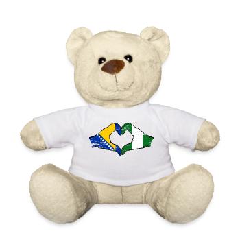 Bosnie Nigeria drapeau mains forme de coeur utilisé - Nounours - blanc - Devant