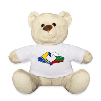Bosnien Bulgarien Flagge Hände Herzform used - Teddy - Weiß - Vorne