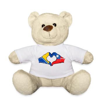 Bosnie Taiwan drapeau mains forme de coeur utilisé - Nounours - blanc - Devant
