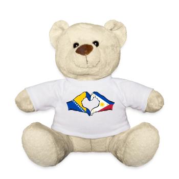 Bosnien Philippinen Flagge Hände Herzform - Teddy - Weiß - Vorne
