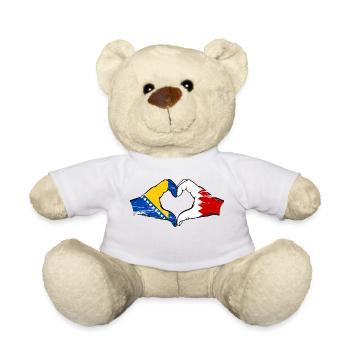 Bosnia Bahrain flag hands heart shape used - Teddy Bear - white - Front