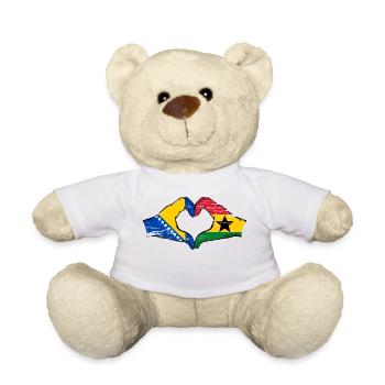 Bosnie Ghana drapeau mains forme de coeur utilisé - Nounours - blanc - Devant