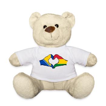 Bosnia Bolivia Flag Hands Heart Shape - Teddy Bear - white - Front