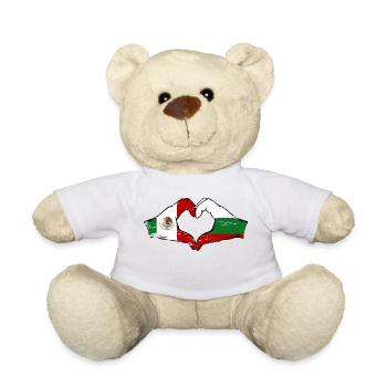 Mexique Bulgarie drapeau mains coeur forme utilisé - Nounours - blanc - Devant