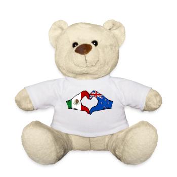 Mexico New Zealand Flag Hands Heart Shape - Teddy Bear - white - Front