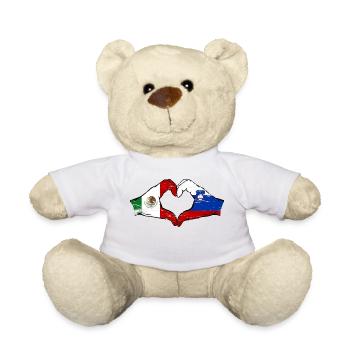 Mexique Slovénie drapeau mains forme de coeur utilisé - Nounours - blanc - Devant
