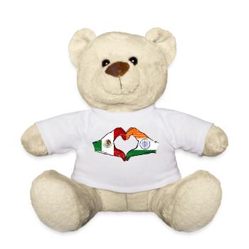 Mexique Inde drapeau mains forme de coeur utilisé - Nounours - blanc - Devant