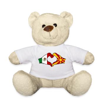 Mexico Macedonia Flag Hands Heart Shape - Teddy Bear - white - Front