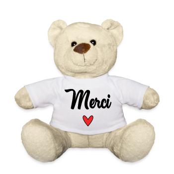 THANK YOU. THANKS. THANK YOU. ANNIVERSARY. BIRTH. - Teddy Bear - white - Front