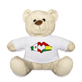 Mexico Bolivia Flag Hands Heart Shape - Teddy Bear - white - Front