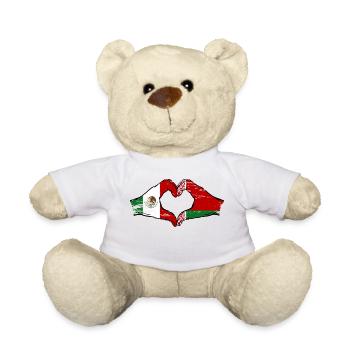 Mexique Biélorussie drapeau mains coeur forme utilisé - Nounours - blanc - Devant