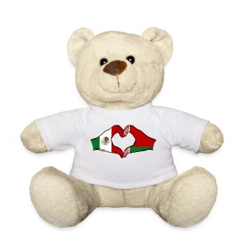 Mexiko Belarus Flagge Hände Herzform - Teddy - Weiß - Vorne