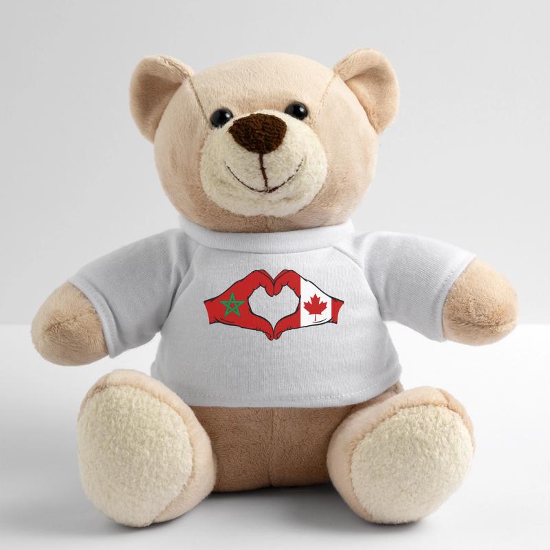 Maroc Canada Drapeau Mains Coeur Forme Nounours