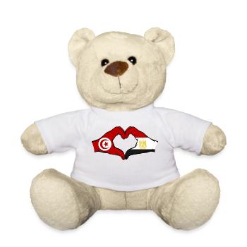 Tunisia Egypt Flag Hands Heart Shape - Teddy Bear - white - Front
