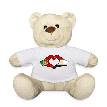 Portugal Egypt Flag Hands Heart Shape Used - Teddy Bear - white - Front