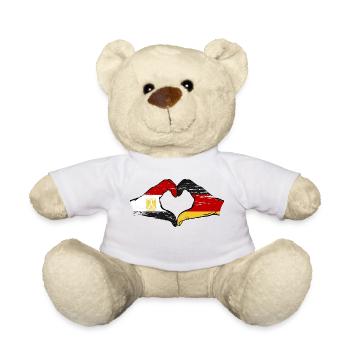 Égypte Allemagne Drapeau Mains Coeur Forme Utilisé - Nounours - blanc - Devant