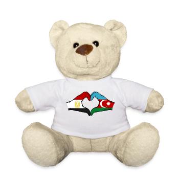 Ägypten Aserbaidschan Flagge Hände Herzform - Teddy - Weiß - Vorne
