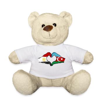 Egypte Azerbaïdjan Drapeau Mains Coeur Forme Utilisé - Nounours - blanc - Devant