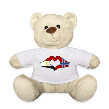 Egypt Norway Flag Hands Heart Shape - Teddy Bear - white - Front