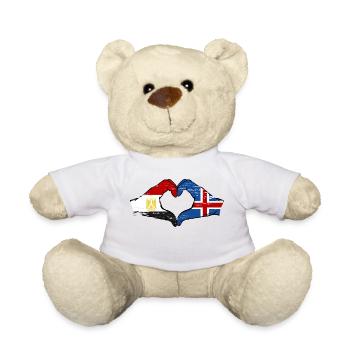 Egypt Iceland flag hands heart shape used - Teddy Bear - white - Front