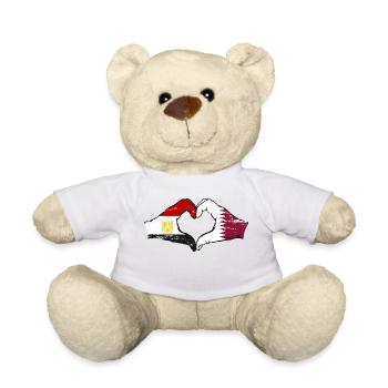 Égypte Qatar drapeau mains forme de coeur utilisé - Nounours - blanc - Devant