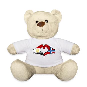 Égypte Norvège Drapeau Mains Coeur Forme Utilisé - Nounours - blanc - Devant