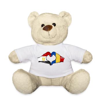 Égypte Roumanie drapeau mains forme de coeur utilisé - Nounours - blanc - Devant