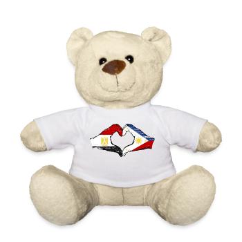 Égypte Philippines drapeau mains forme de coeur utilisé - Nounours - blanc - Devant