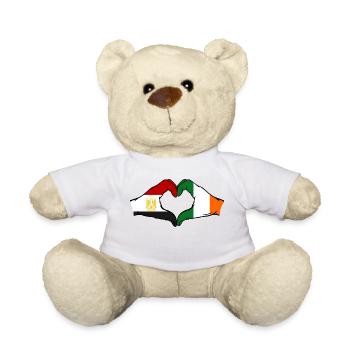 Egypt Ireland Flag Hands Heart Shape - Teddy Bear - white - Front