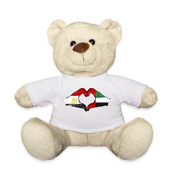 Egypt United Arab Emirates Flag Heart - Teddy Bear - white - Front