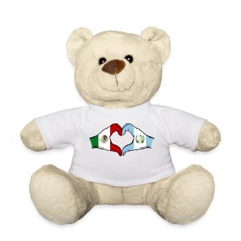 Mexico Guatemala Flag Hands Heart Shape - Teddy Bear - white - Front