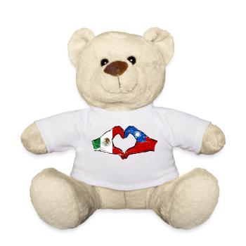 Mexique Taiwan drapeau mains forme de coeur utilisé - Nounours - blanc - Devant