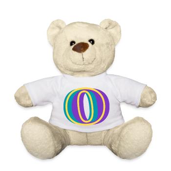 Lettre o multicolore - Nounours - blanc - Devant