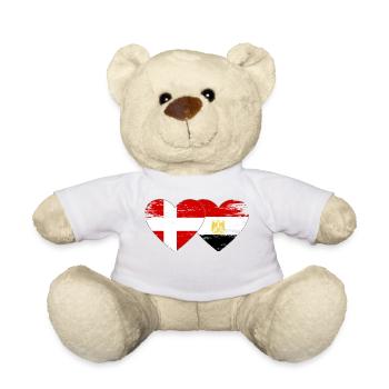 Denmark Egypt Flag Hands Heart Shape Used - Teddy Bear - white - Front