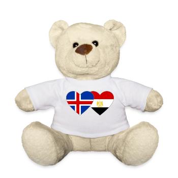 Iceland Egypt Flag Hands Heart Shape - Teddy Bear - white - Front