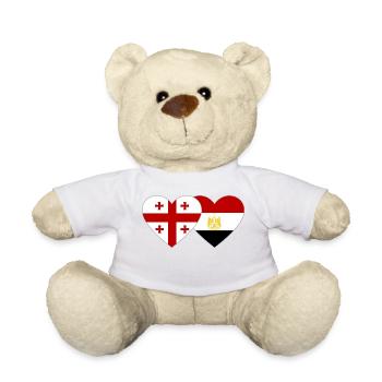 Georgia Egypt Flag Hands Heart Shape - Teddy Bear - white - Front